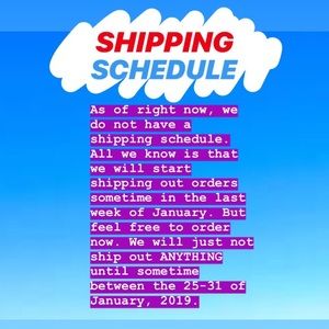 ⚠️SHIPPING SCHEDULE⚠️